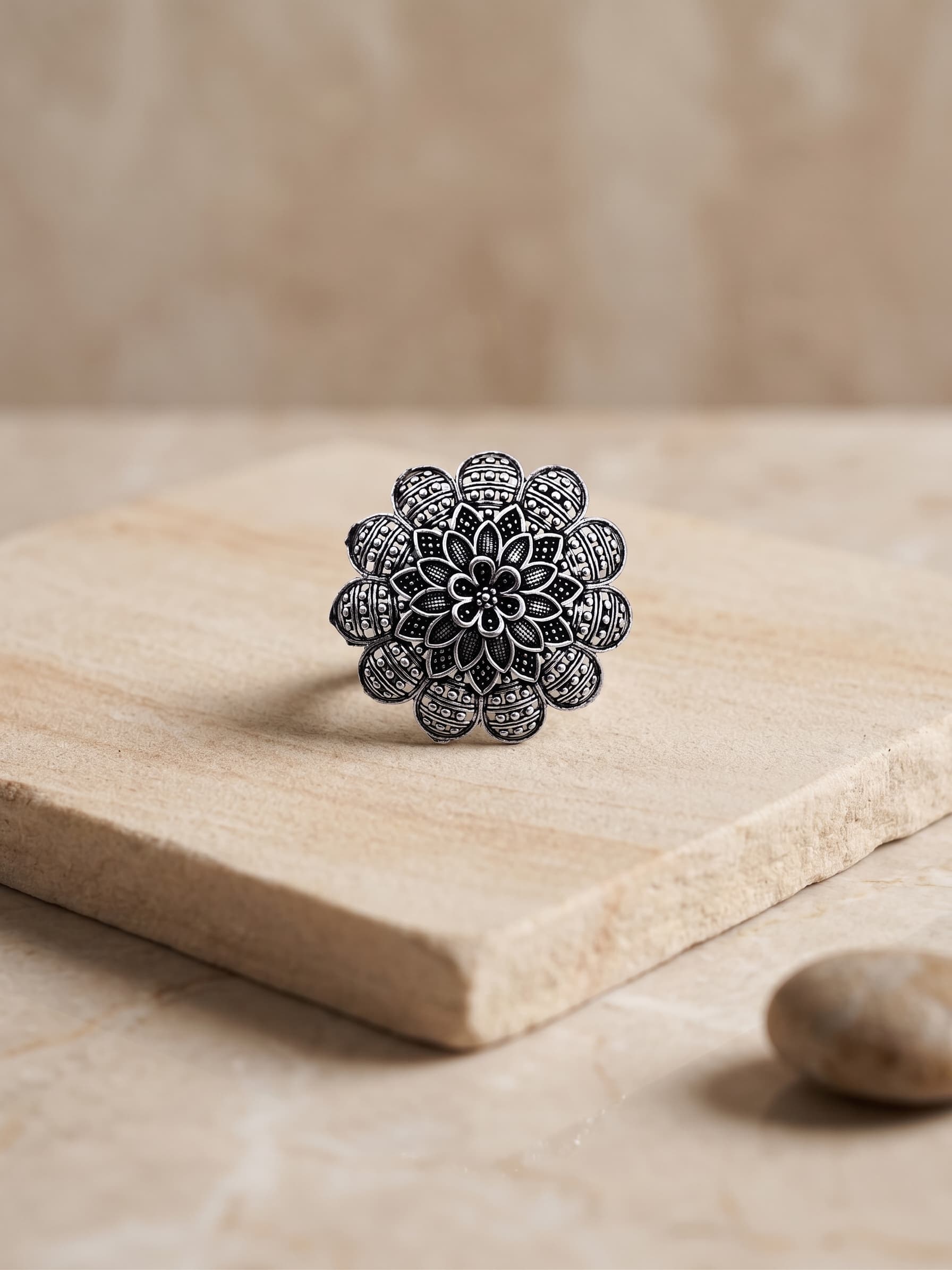 Vintage Heart Petal Ring