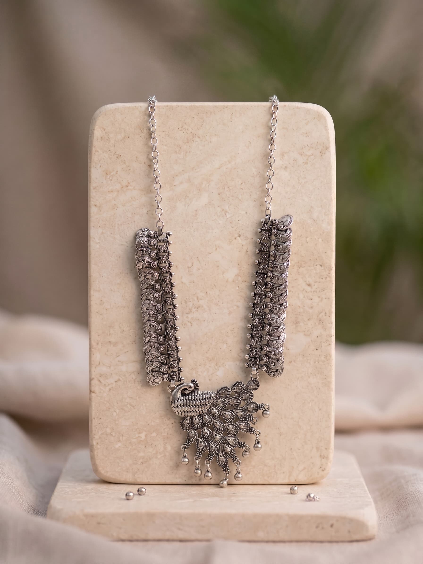 Mor-Mukut Oxidized Mala