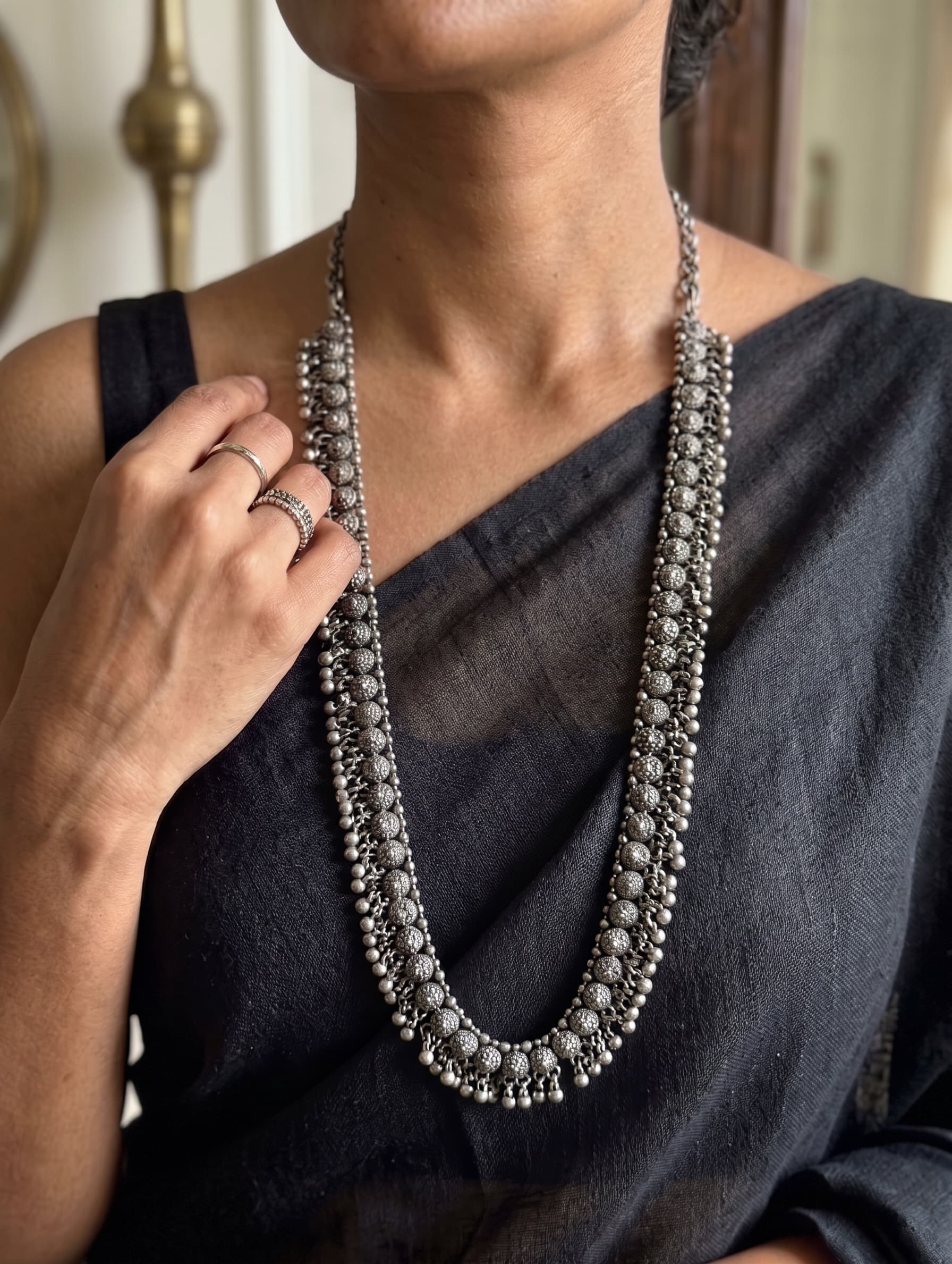 Mehru Silver Mala